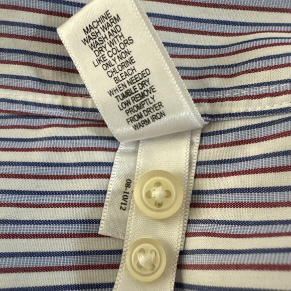 Mens Size L Banana Republic No Iron Tailored Blue Striped Button Up Shirt - Picture 7 of 8